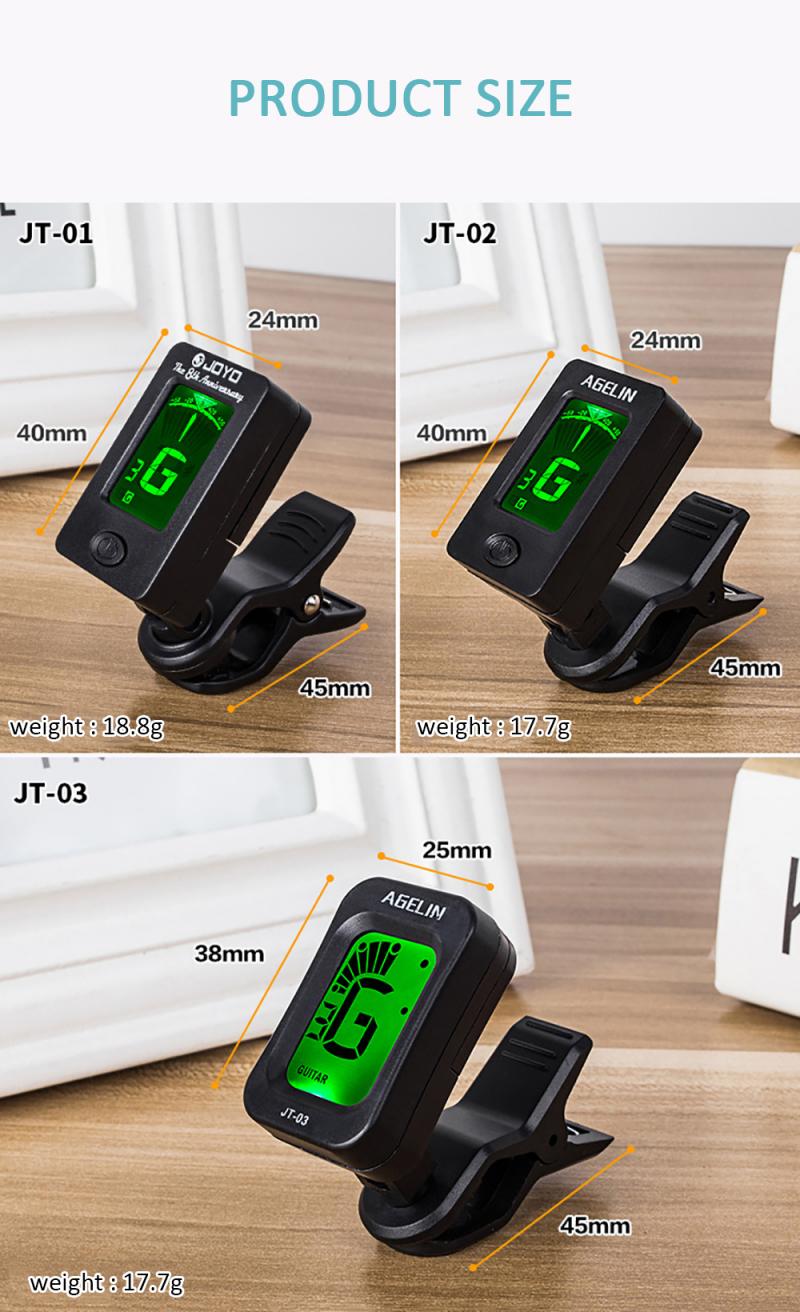 Tijger Chromatische Tuner - Clip-On Tuner-Gitaar, Ukelele & Viool A4-440Hz, power-CR2032 Gitaar Tuner Gitaar En Bas Gebruik