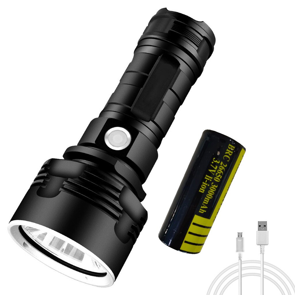 XLM-P70 Powerful LED Flashlight XHP50 Torch USB Rechargeable Waterproof Lamp Ultra Bright 3 Lighting mode Adjustable focus torch: Default Title