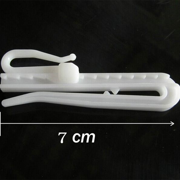 Ganchos colgantes de plástico para cortina, 50 unidades, color blanco, , CP057C: Blanco