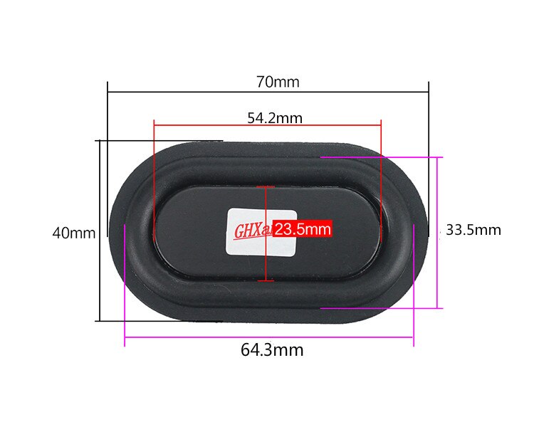 GHXAMP – plaque de Membrane de Vibration pour caisson de basses 70x40 MM, 2 pièces, haut-parleur passif, en caoutchouc, bricolage