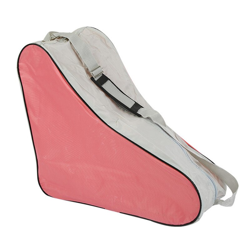 Justerbar rulleskøjtetaske udendørs sportsovertræk håndtasker holdbar bærbar trekant skulderrem skøjter dæktaske: Lyserød