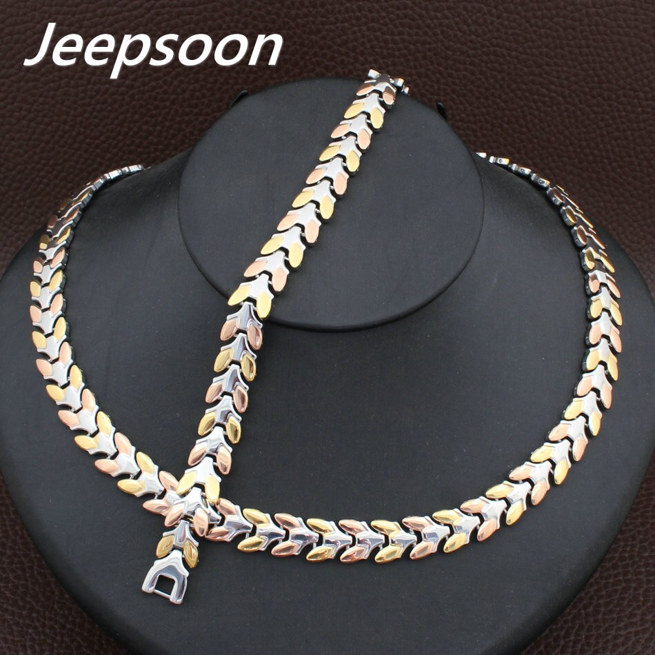 Jewelry Stainless Steel Chain Necklace&Bracelet Set For Woman SFKGBRDD: SFKGBYDEI