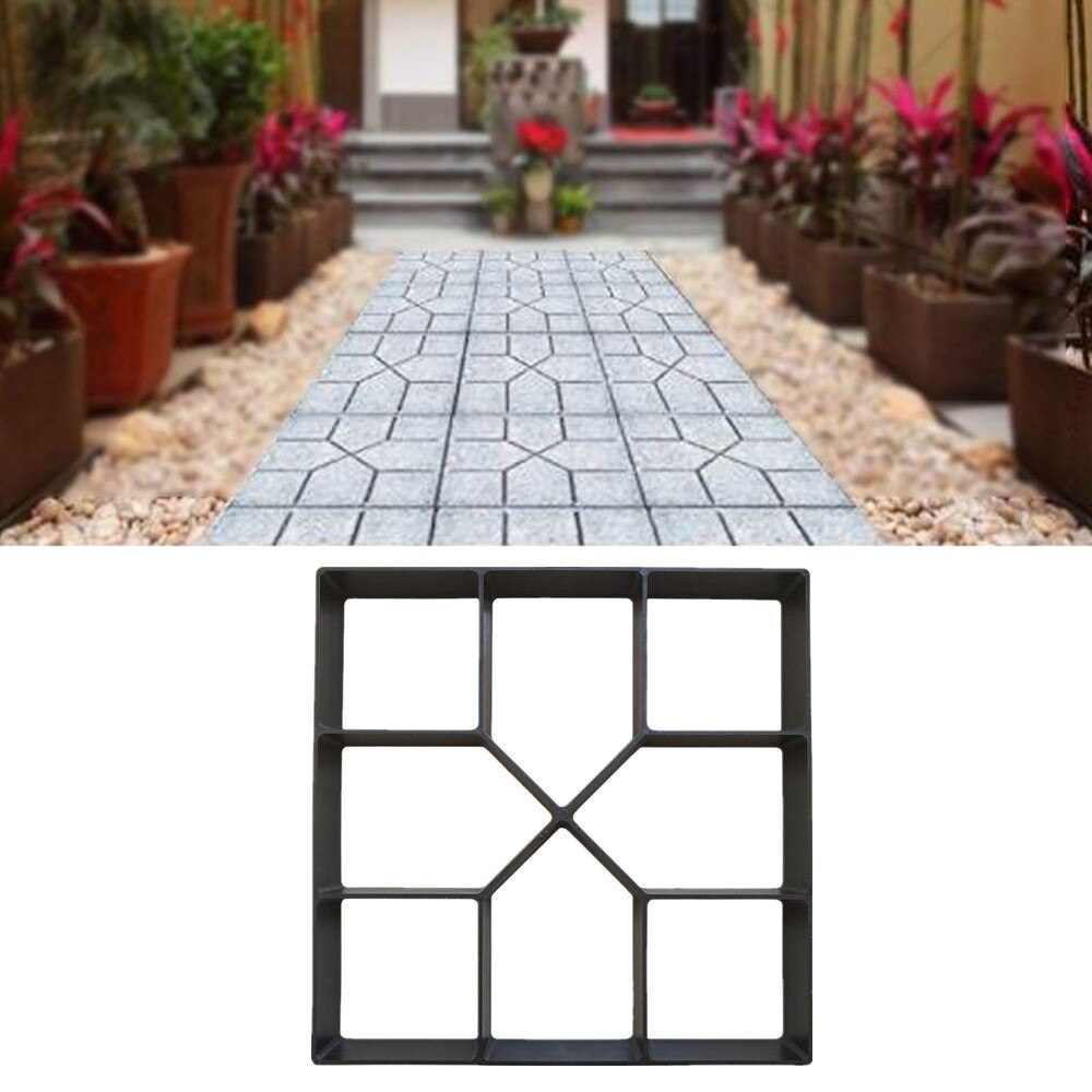 Concrete Molds Garden Floor DIY Paving Mould Home Garden Path Maker Manually Cement Brick Stepping Driveway Stone Road Mold Tool