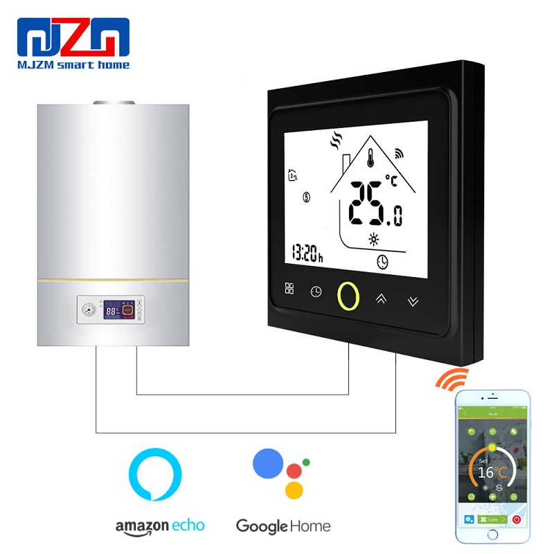 MJZM BGL-002 WiFi&Hand Control Thermostat Temperature Controller for Gas Boiler Alexa Google Home Thermoregulator for Warm Room: BGL-002HB-WiFi