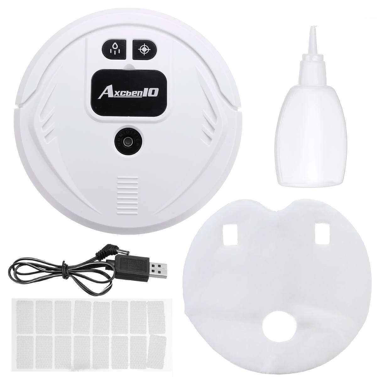 3-in-1 UV Disinfection Smart Vacuum Cleaner Sweeping Mopping Robot Auto Dust Sterilize With Spray Tunction USB Rechargeable: White USB Recharge