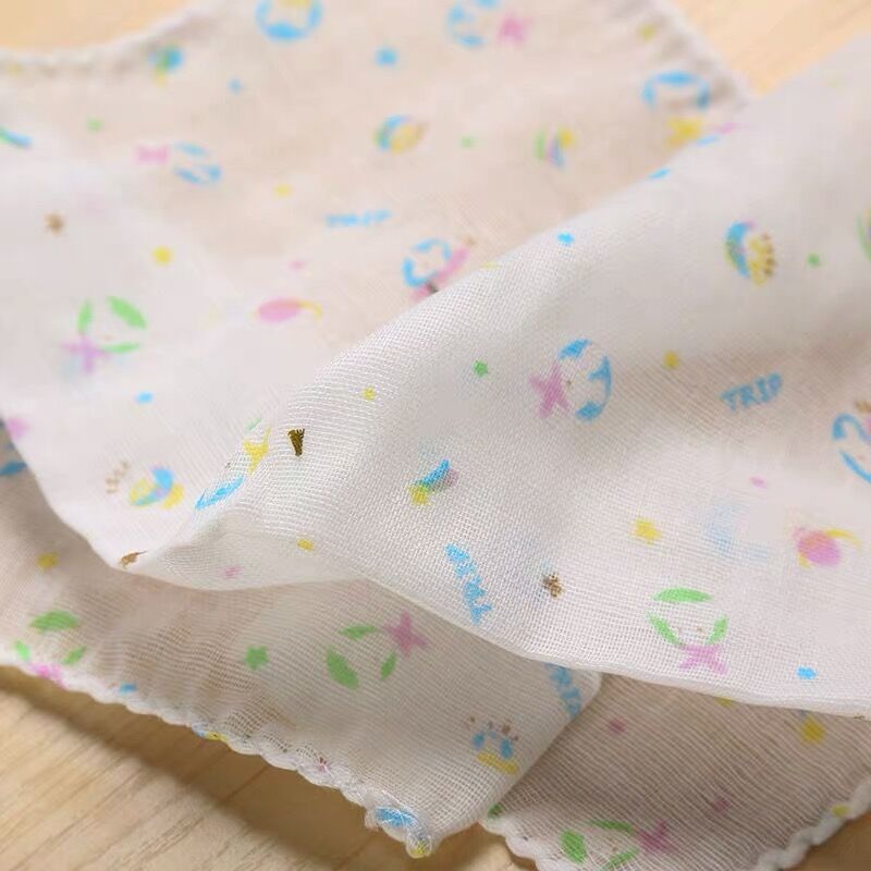 10 Stk/partij Slabbers 2-Lagen Gaas Speeksel Handdoek Baby Zakdoek Cartoon Baby Slabbetjes Spuugdoekjes