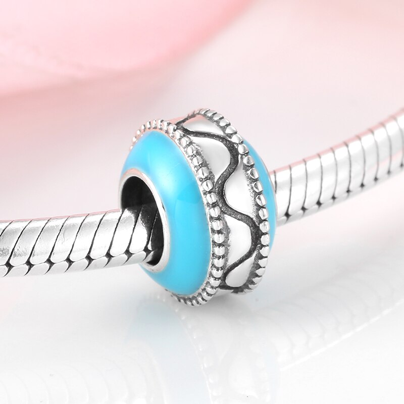 925 en argent Sterling rond haricot visage belle breloques pendentifs convient Original Bracelet à breloques fabrication de bijoux: PC0206