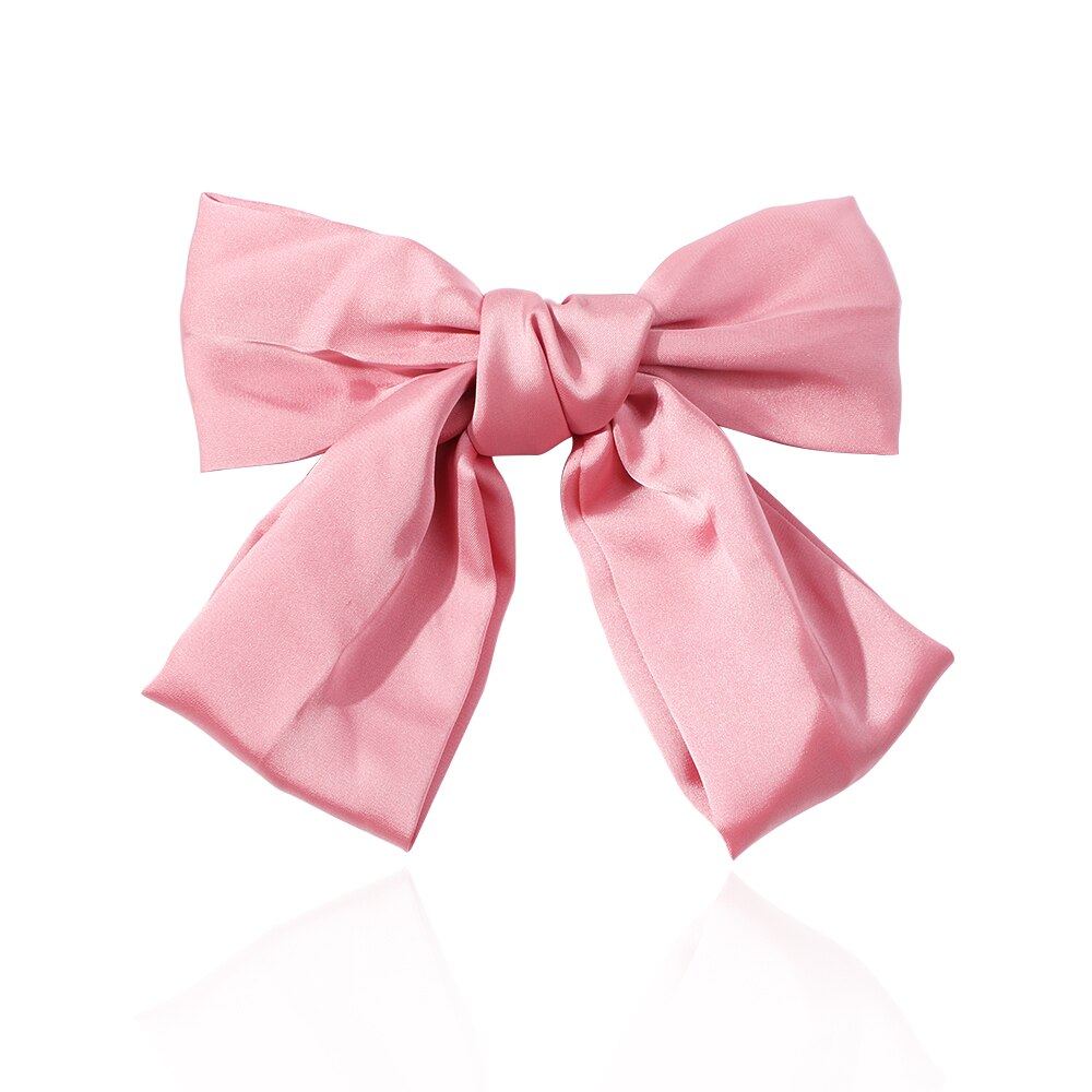 17 Colors Big Bow Clip Soft Stain Bowknot Barrettes Hairpins for Women Dot Flower Pattern Bow Ties Ponytail Hair Accessories: 5