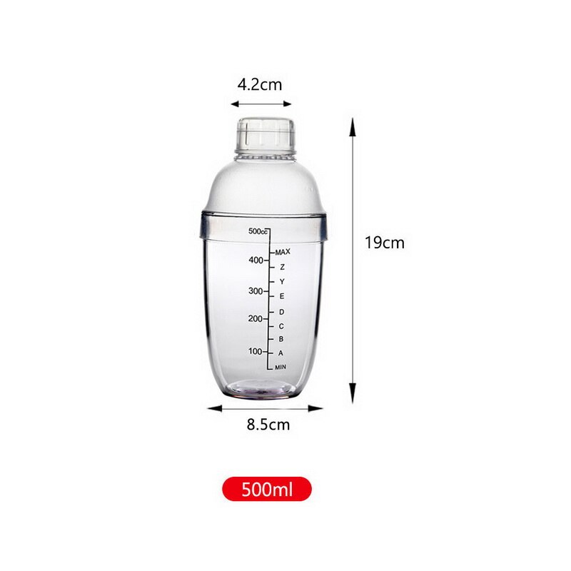 300ml/500ml/700ml/1000ml Plastic Cocktail Shaker Wine Beverage Mixer Wine Shaker Drink Mixer Barware bar tools: B 500ml