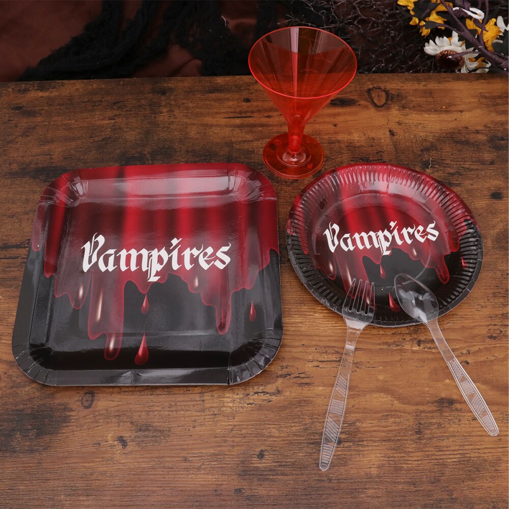 38Pcs Thema Papieren Borden Wegwerp Cups Vorken Messen Set Glow In The Dark Patroon Servies Party Suppl