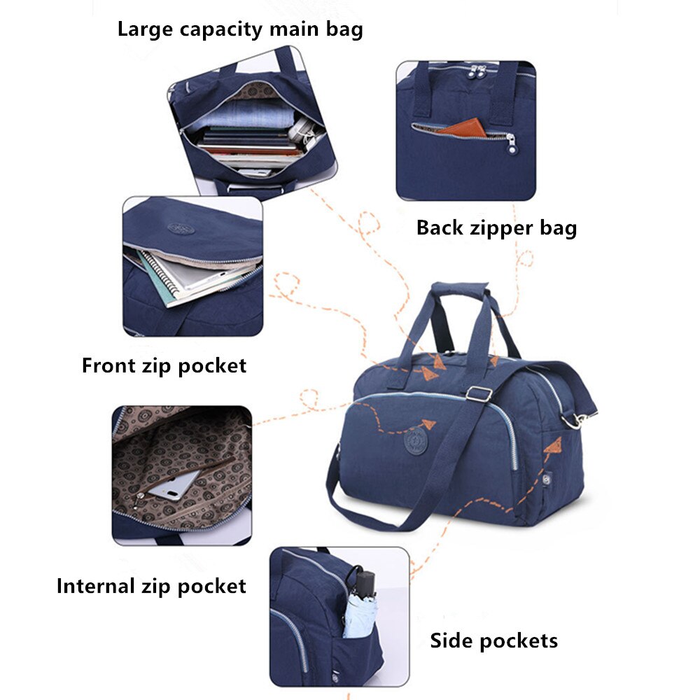 Lässige tragetaschen, nylon-schultertaschen, wochenendtaschen, umhängetaschen für herren, damengepäck, handgepäck, reisetaschen
