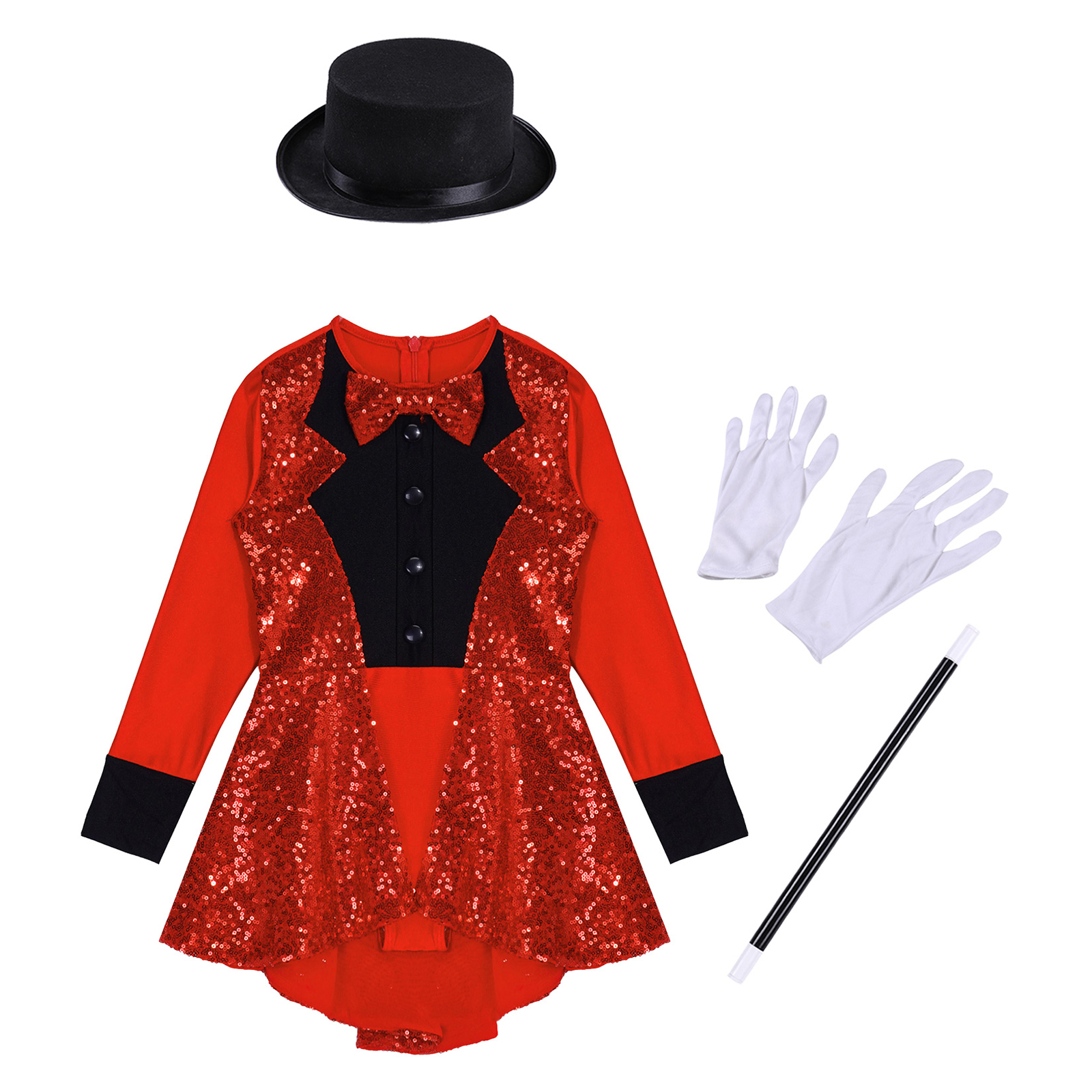 Disfraz de circo para niñas, disfraz de mago, conjunto de ropa de baile para temática de actuación de Halloween
