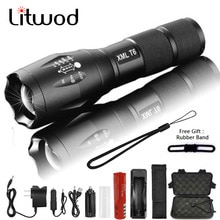 Z45 lampe de poche LED torche étanche Ultra lumineuse T6/L2/V6 zoomable 5 Modes de commutation 18650 batterie rechargeable pour le camping en plein air