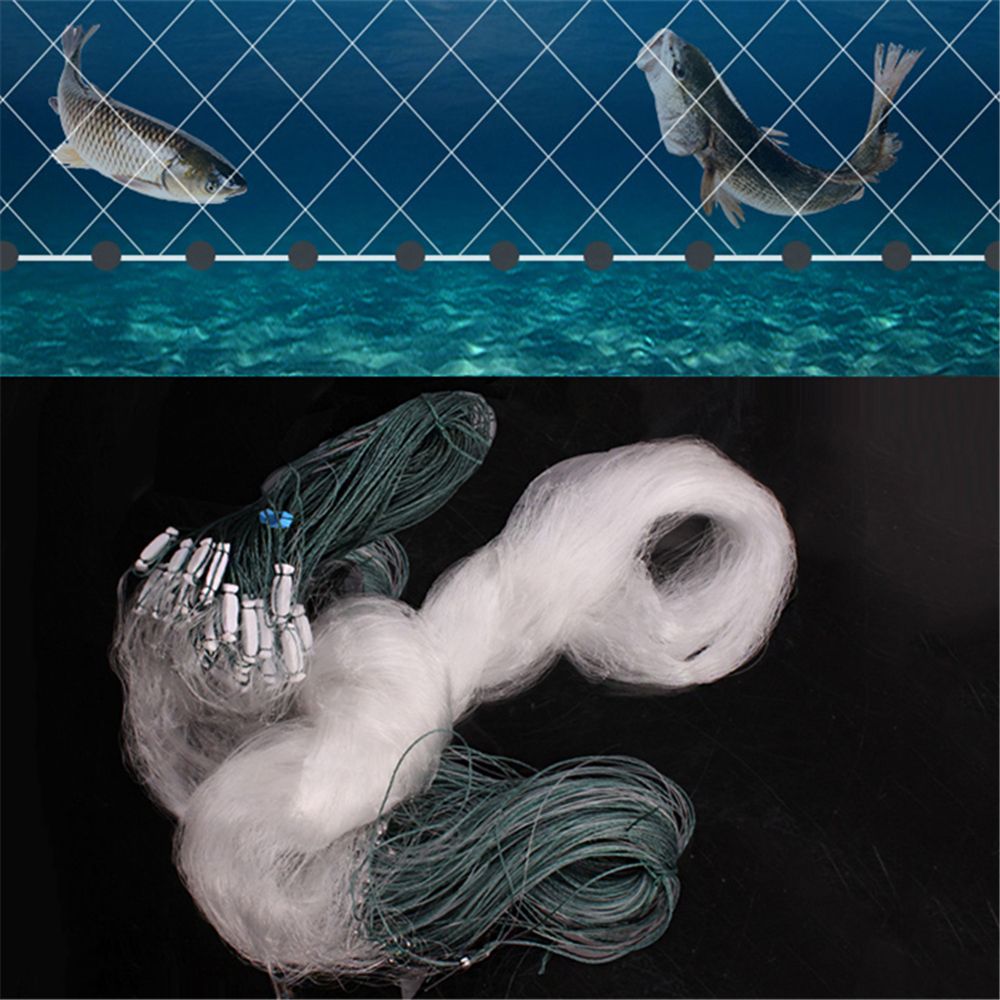 8M x 0.8M Fishing Net Single Mesh Nylon Durable Float Trap Monofilament Gill Net Fishing Accessories for Hand Casting