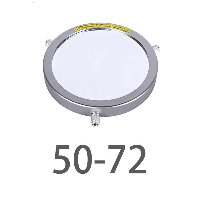 Filtro Solar de aleación de aluminio de diámetro fijo de 50mm a 225mm Membrana de película Solar lente 5,0 telescopio astronómico Bardo película Baade: 50-72MM