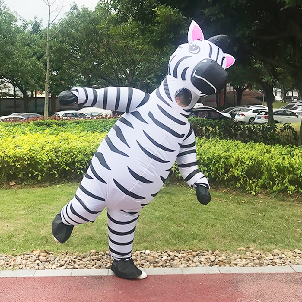 Opblaasbare Kostuums Dier Tijger Zebra Mascotte Pak Party Rollenspel Halloween Kerst Cosplay Kostuum Voor Man Vrouw