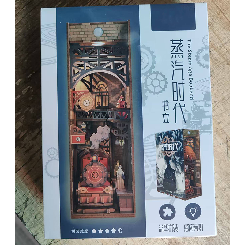 DIY Holz Buch Winkel Regal Einsatz Bausätze Miniatur Kirschblüte Buchstützen Japanische Puppe HäNutzer Spielzeug Bücherregal Wohnkultur: Lila