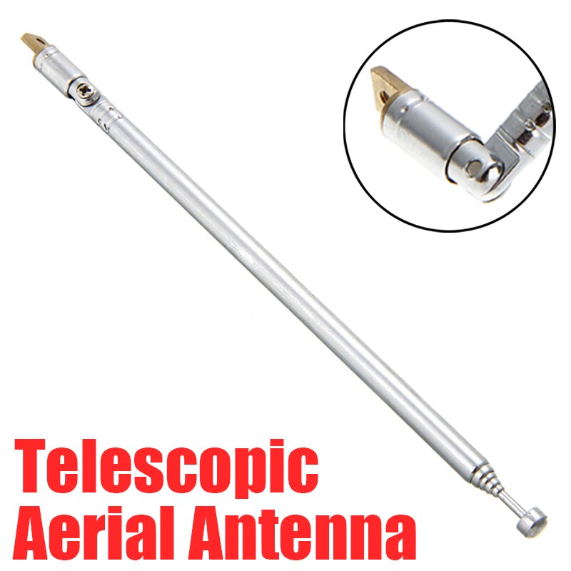 60cm 6 sektioner teleskopisk antenne antenne universal radio tv-antenne fm antenne modtager udskiftning til radioudstyr