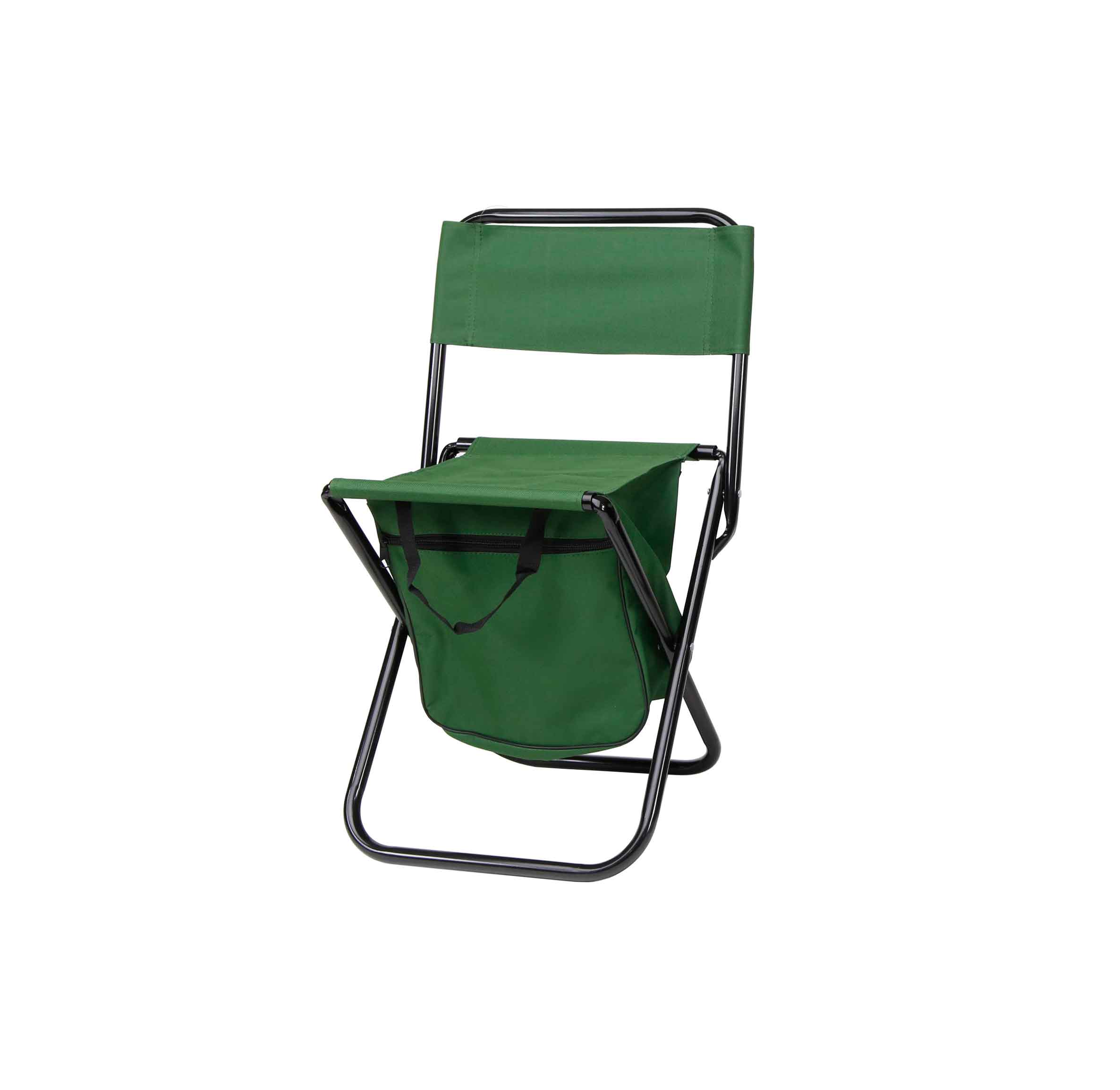 Taburete portátil plegable ultraligero con respaldo para exteriores, pesca, acampada, camping, playa - 35 x 35 x 58 cm: Green-with pocket