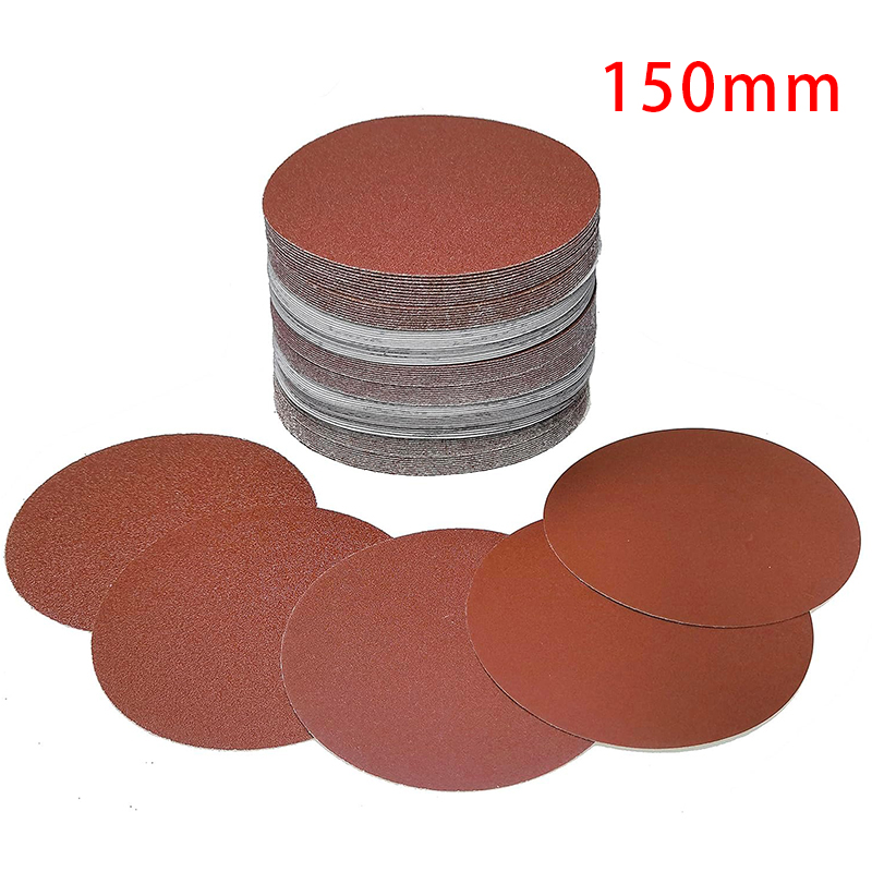 Disco de lijado de 150mm, papel de lija, herramientas de carpintería pulidas de Metal, accesorios, discos abrasivos de pulido de grano 40/80/120/2000