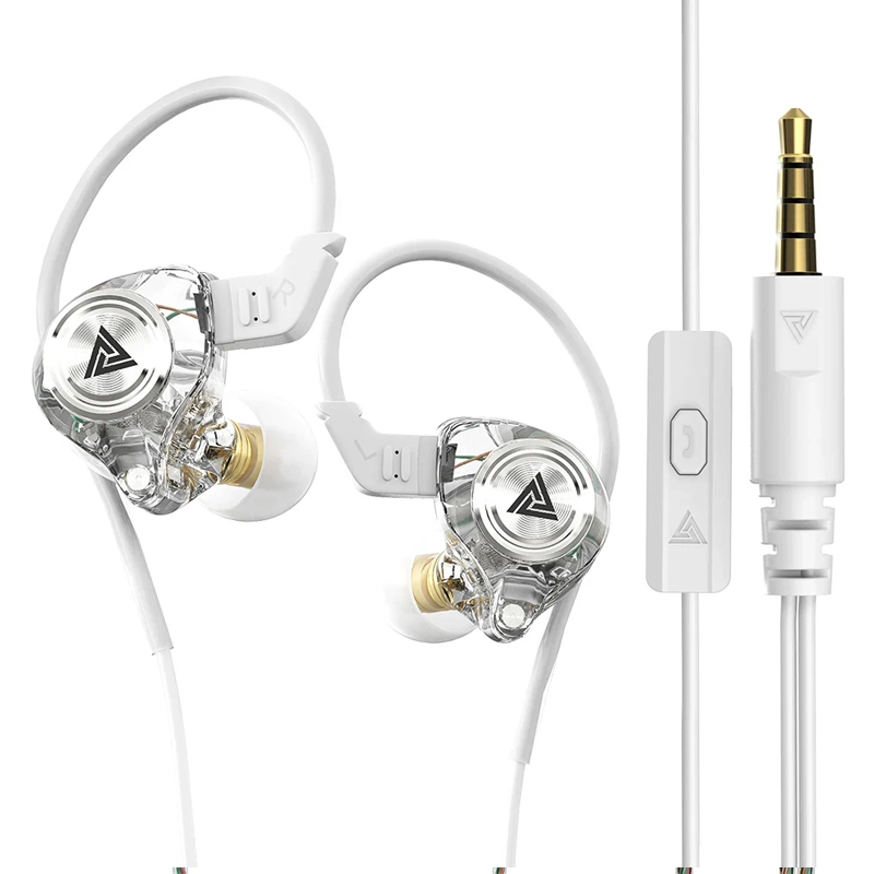 Oryginalne słuchawki QKZ AK3 FiLe HiFi 3,5 mm słuchawki przewodowe z mikrofonem basowe słuchawki stereo muzyka sportowy zestaw słuchawkowy do smartfona: SZARY