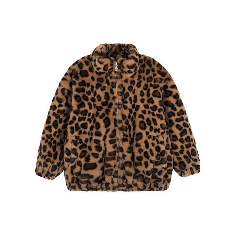 Giacca per bambina inverno spesso caldo pile capispalla bambino neonato ragazzo caldo leopardo pelliccia sintetica abbigliamento per bambini cappotto Casual per bambini