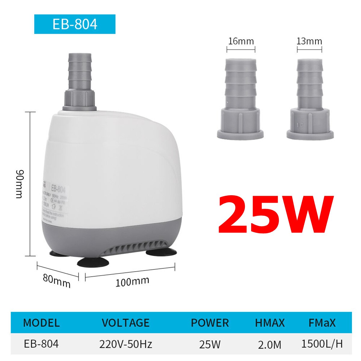 110V/220V 5-40W Multifunctional Aquarium Water Pumps Tank Pond Pool Fountains Pump Waterproof Submersible Fish Pond Water Pump: 25W