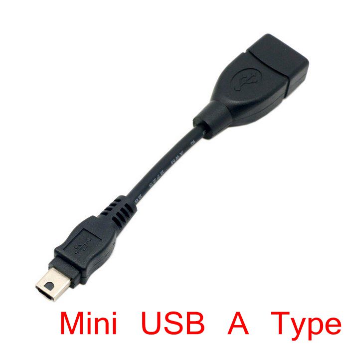 Mini câble USB 2.0 Type A et Mini USB 2.0 Type B vers USB femelle OTG révélant DC