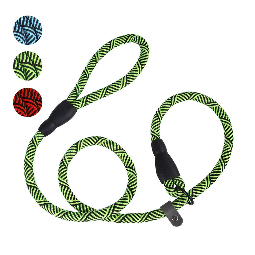 Durable Dog Slip Rope Nylon Leash Adjustable Loop Collar Comfortable Leash Supports The Strongest Pulling Large Medium Dogs