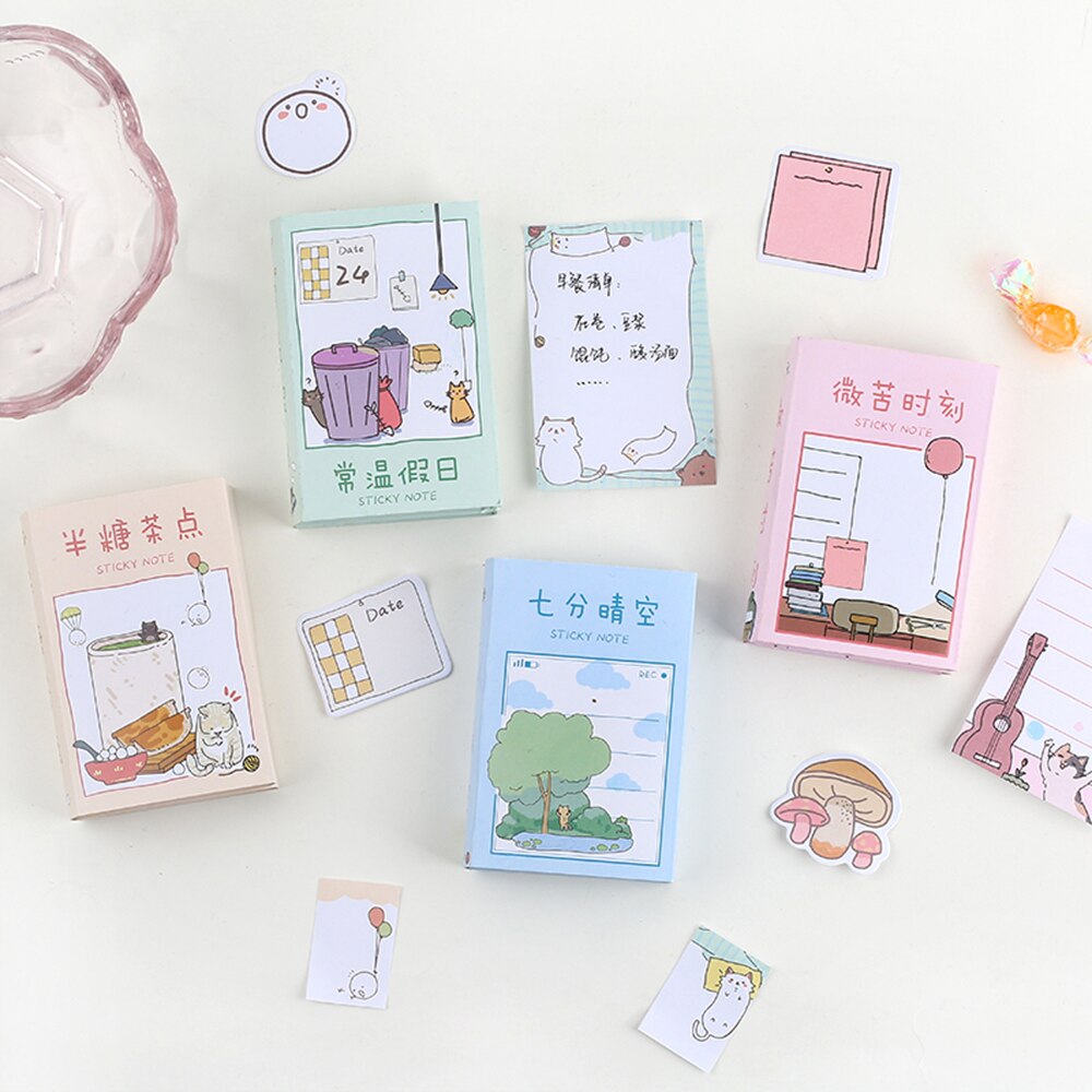 260 Vellen Multi-Fold Sticky Notes Mooie Cartoon Memo Note Dagelijkse Plan Te Doen Lijst Notepad Makkelijk Te Plakken voor Thuis Kantoor School