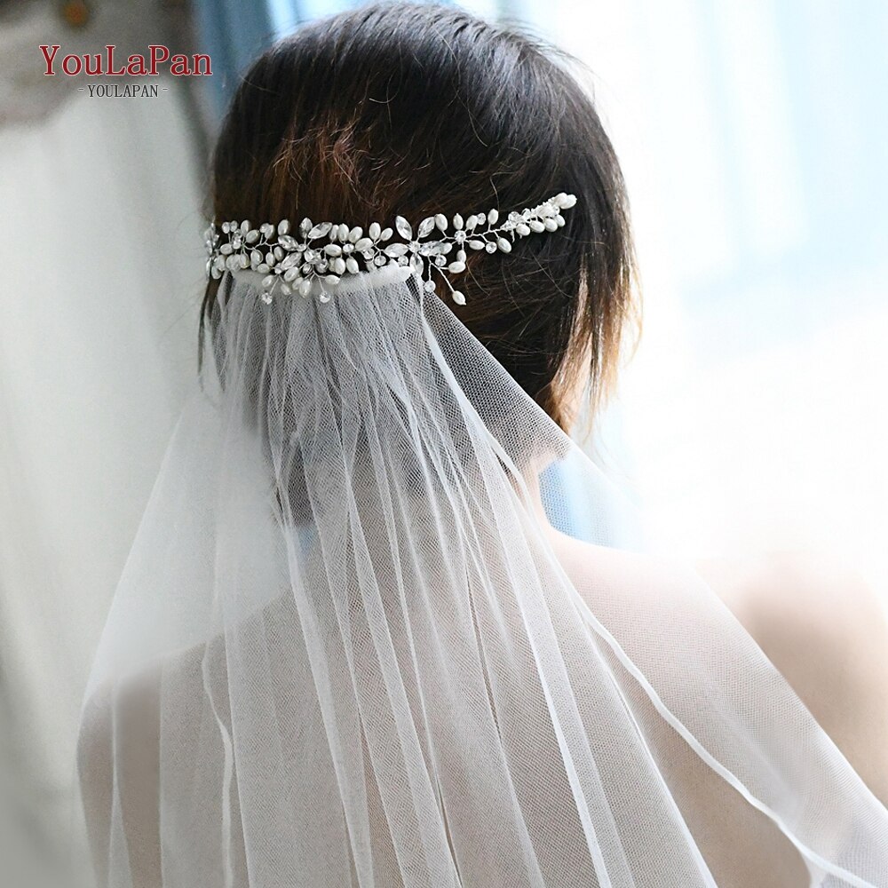 Topqueen HP128 Bruiloft Haar Accessoires Pearl Haarband Bruid Haar Clip Bruidsmeisjes Tiara Kroon Bruiloft Hoofdband Haar Kam