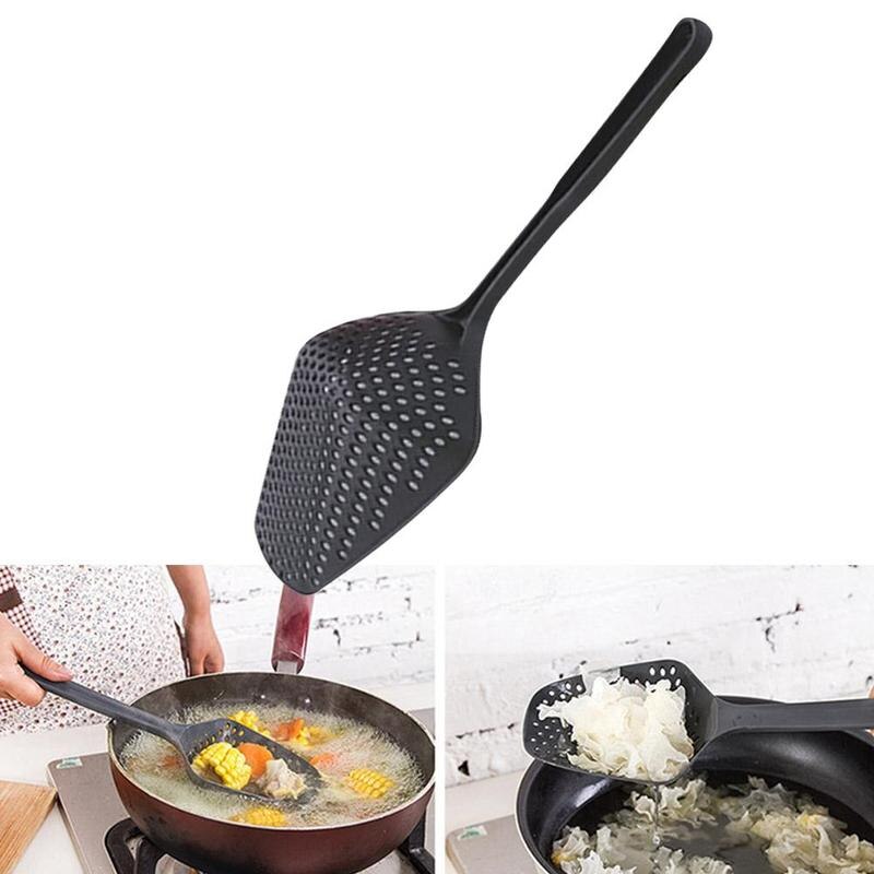 1 st svarta prylar dränera grönsaker vatten skopa matlagning skopa kök bärbara tillbehör durkslag verktyg sil  f5 y 0