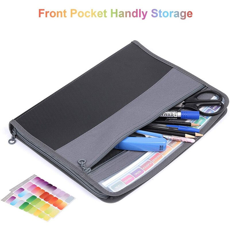 Expanding File Folder with Zipper Closure 13 Pockets Accordion File Document Organizer Pocket Holder for A4 Letter