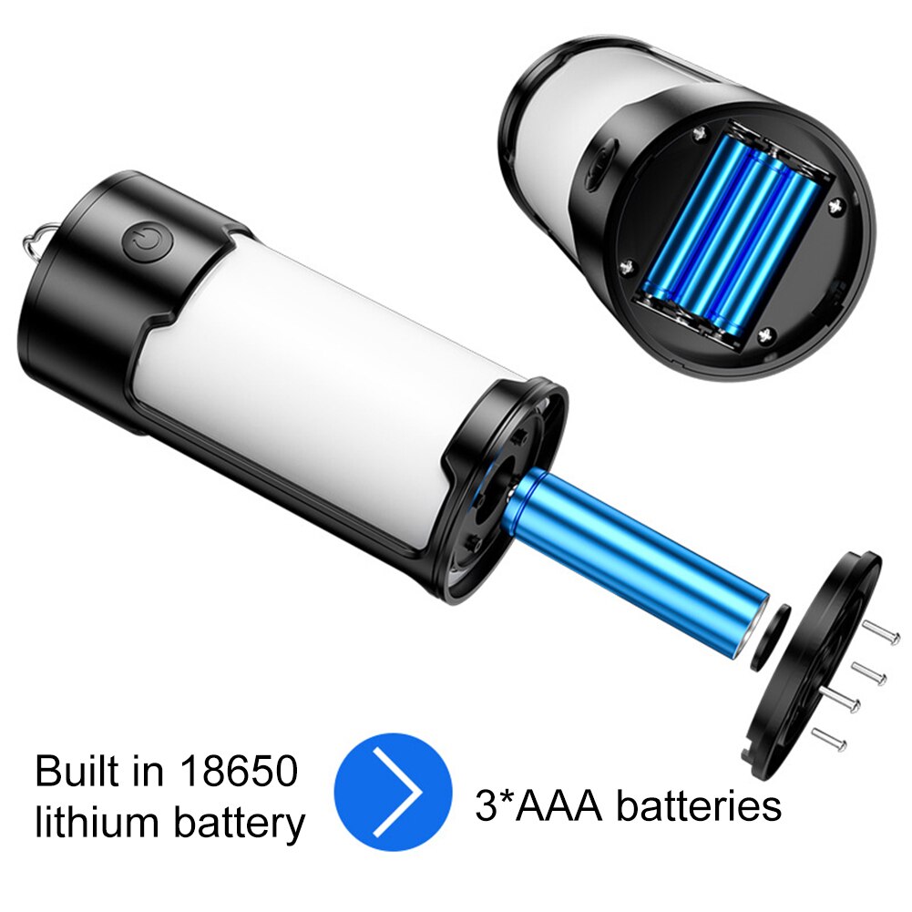 LED Camping Lantern Rechargeable Built-in 18650 battery Portable Tent Lamp Outdoor Waterproof Camping Emergency Light