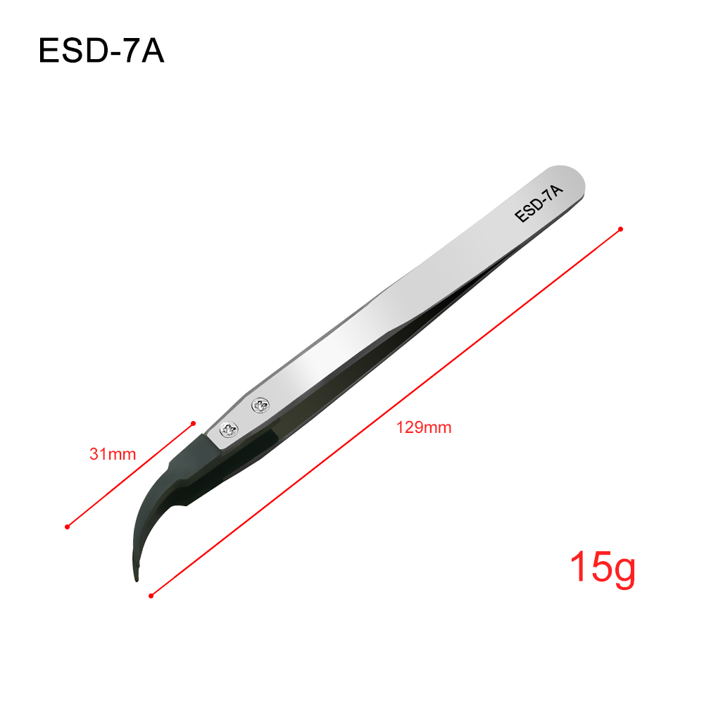 Industrielle Pinzette Elektronik Antistatische gebogene gerade Spitze Präzision Edelstahl DIY Handwerkzeuge setzt Pinzette Telefonreparatur