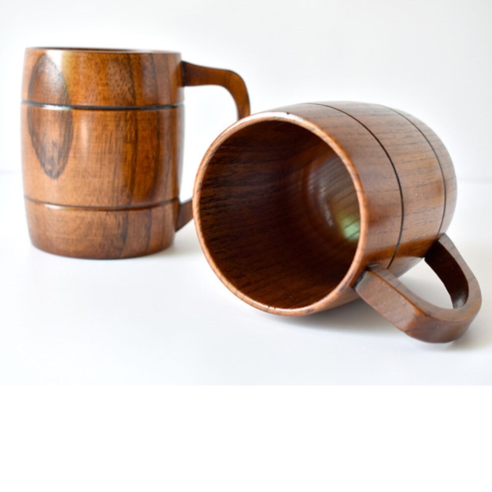 Drinking Cup Wooden Beer Mugs Coffee Cup Camping Mugs Craft Beer Glasses Wood Tankard Milk Tea Natural Materials Cup