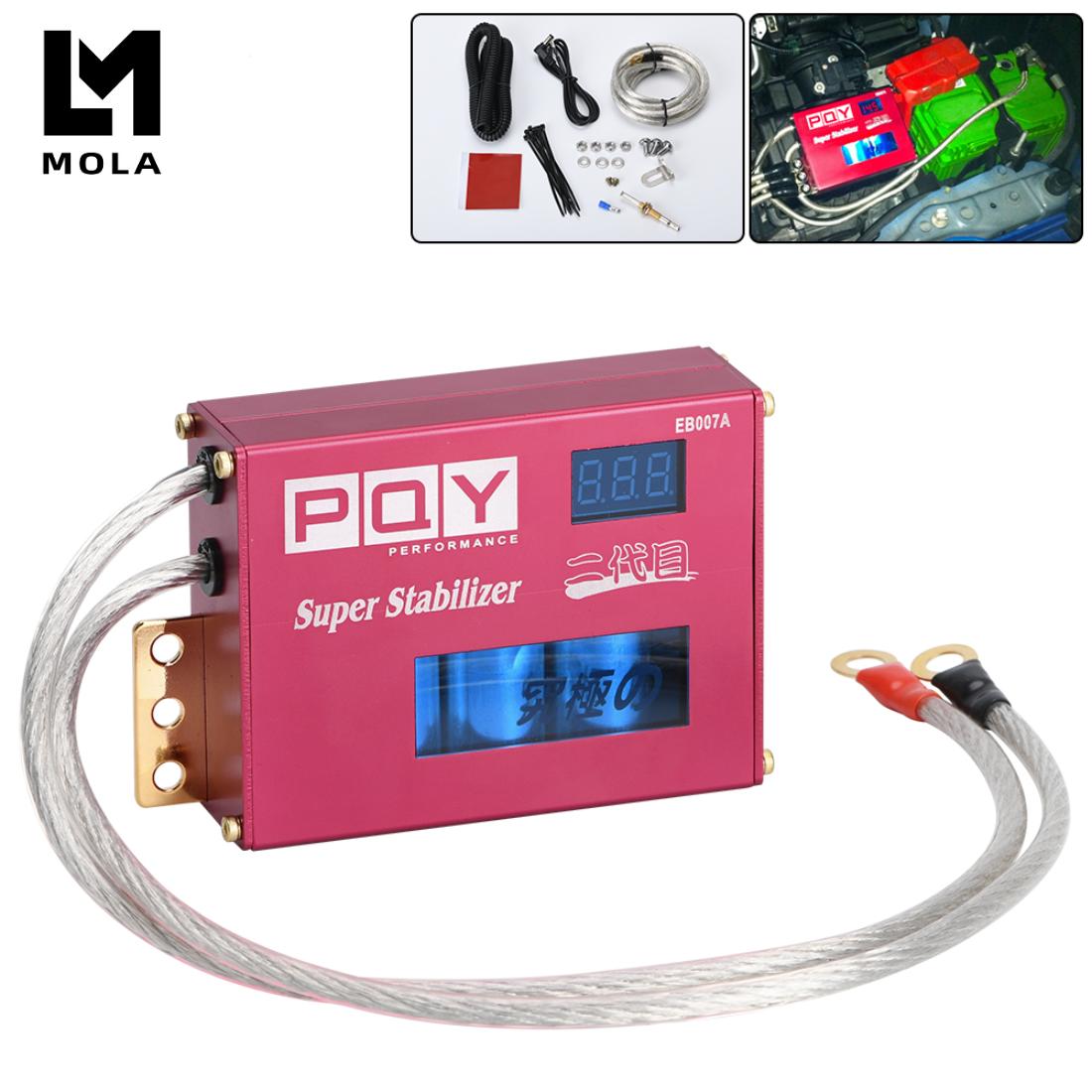 Universal Power Motor Chip Turbo Voltage Boost Regulator Ecu Ontsteking Booster Volt Stabilizer Led Display Volt Controller