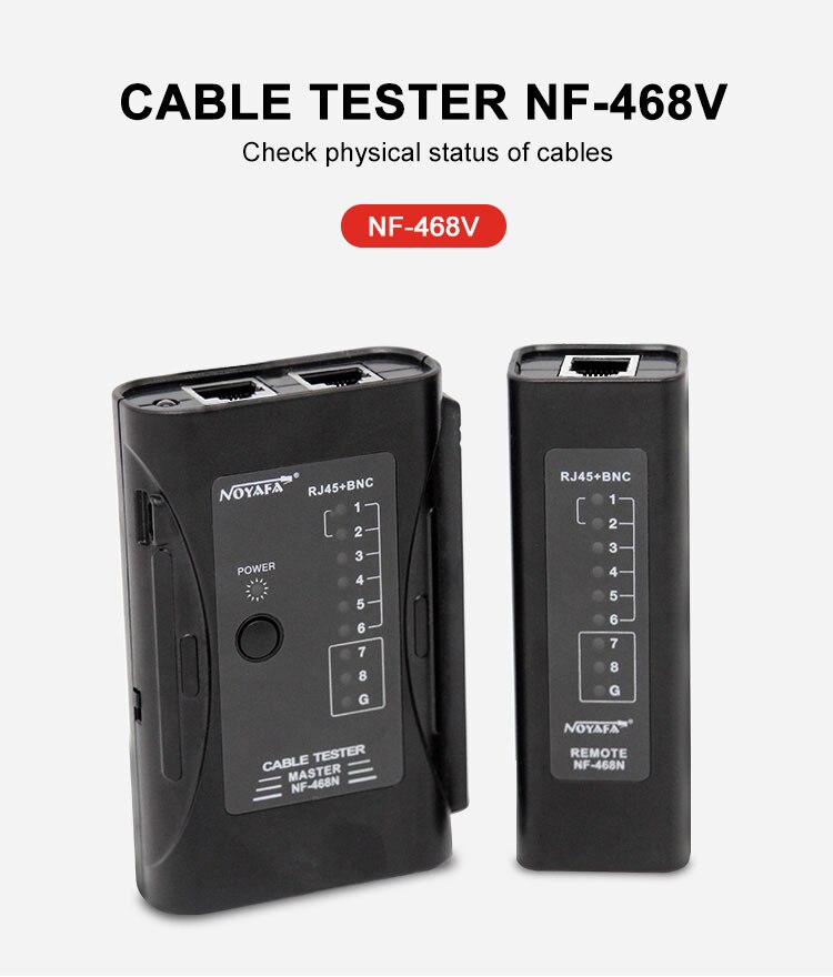 Noyafa nf -468v netværk ethernet  rj45 kat 5e kat 6 lan kabel tester  rj11 testværktøjer til utp / stp linje  rj12 ledningskontrol: Default Title