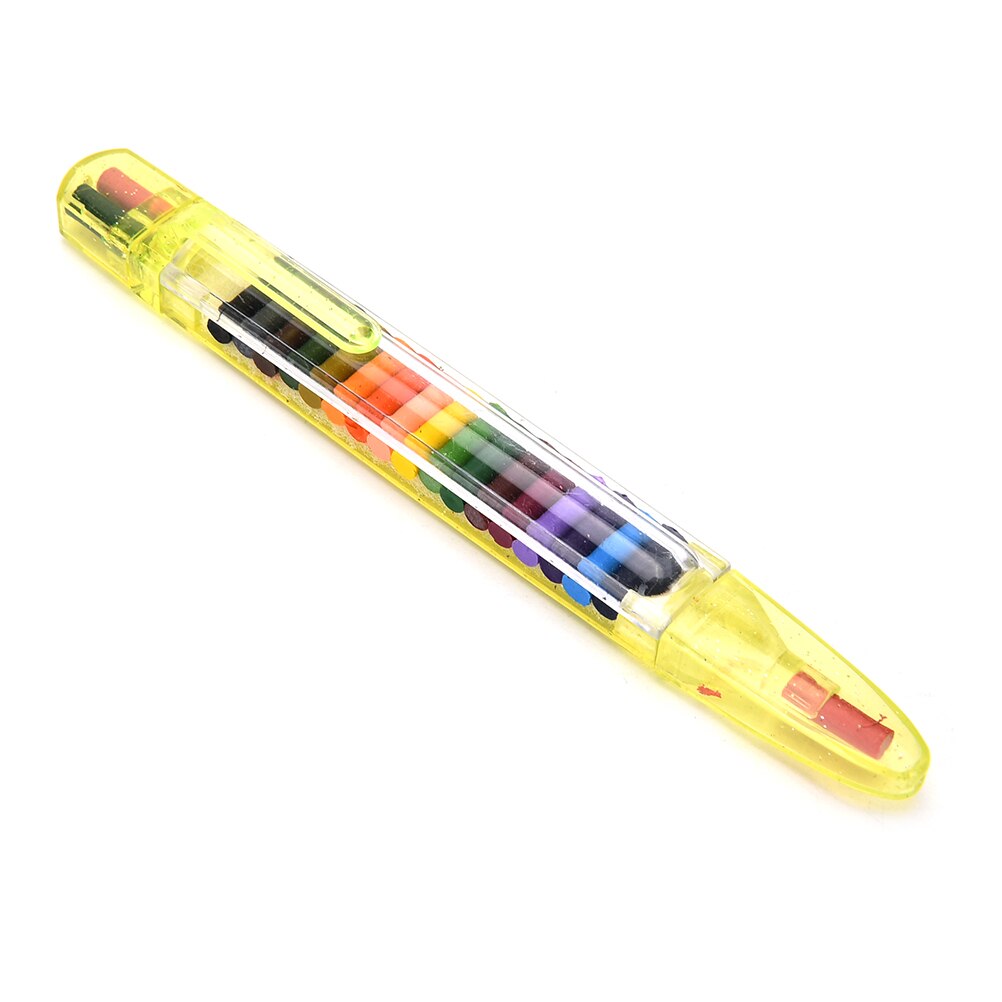 20 colores de aceite Pastel crayones pluma Pop Up crayones apilador lápices dibujo lápiz Graffiti pluma para niños