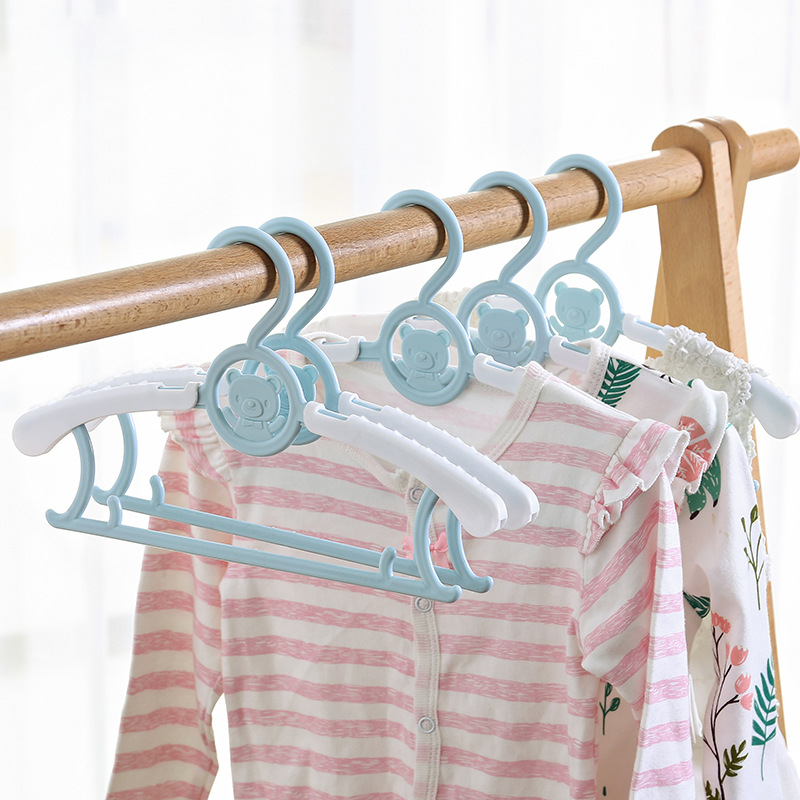 5 stks Telescopische Baby Hangers Kleding Organizer Closet antislip Kids Kleerhanger Garderobe Opslag Droogrekken Ruimtebesparend Hang