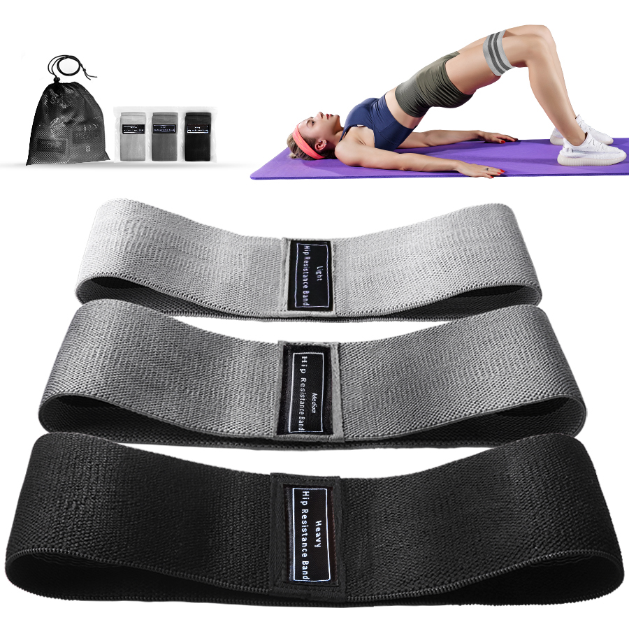 Bandes de résistance en tissu pour butin de hanche, bandes élastiques d'entraînement pour fessiers et cuisses, cercle de Squat, bandes de Fitness extensibles, boucles, équipement de gymnastique et de Yoga