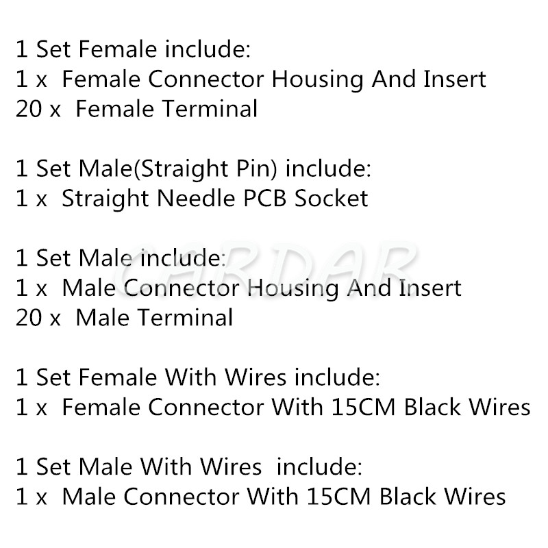 1 Set 20 Pin 174047-2 174977-2 Auto Glass Lifter Plug Electric Window Regulator Assembly Socket for Car