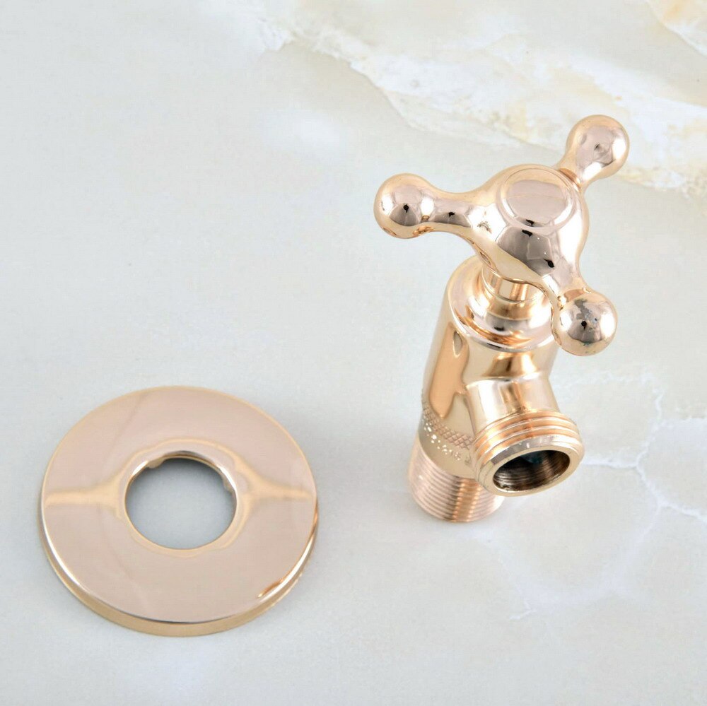 1Pcs Gold Color Brass Bathroom Faucet Angle Stop Valve 1/2" Male Bathroom Accessory aav015