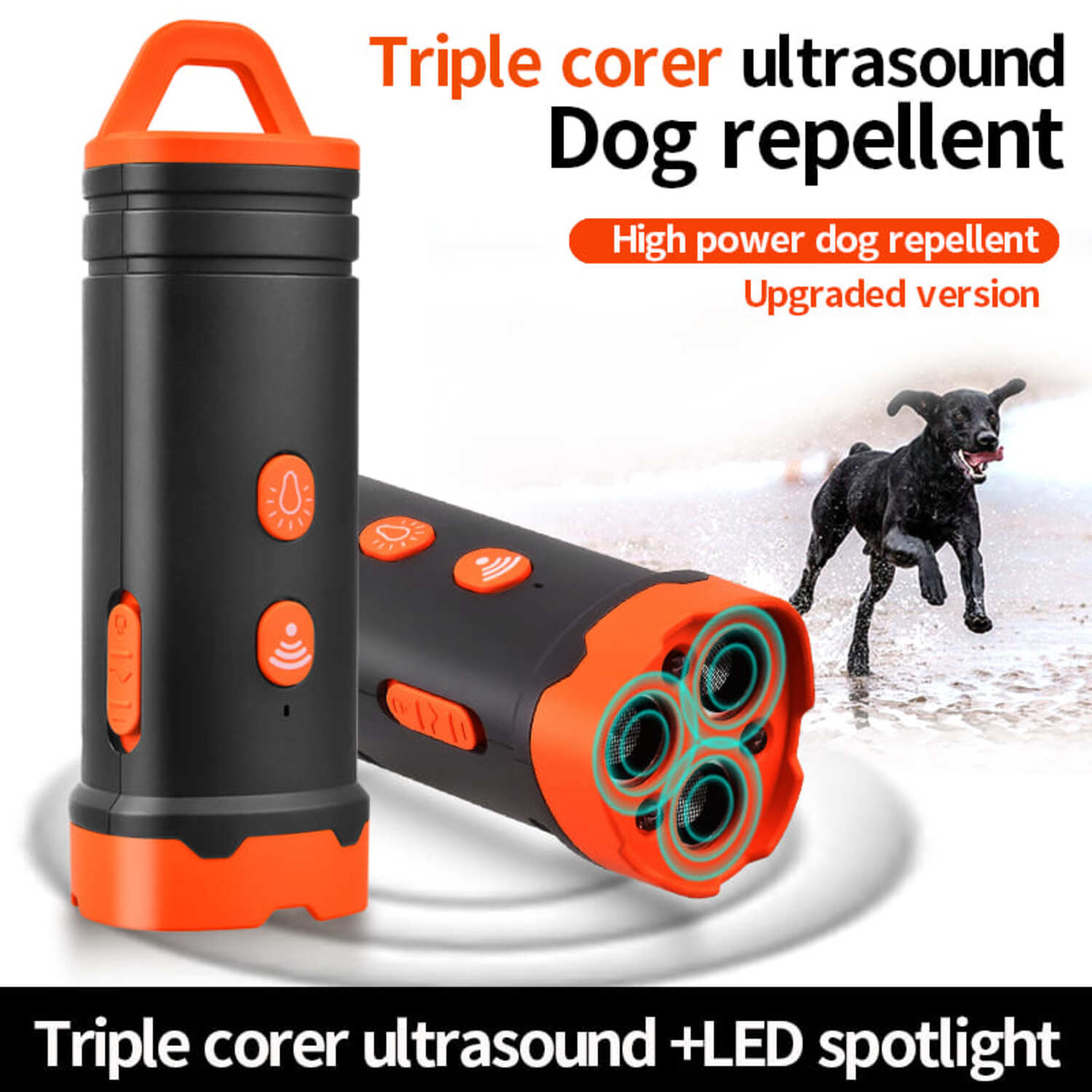 Ultrasonic Dog Bark Deterrent Device Stops Bad Behavior, Anti Barking Barking Silencer Long-Range Indoor Outdoor