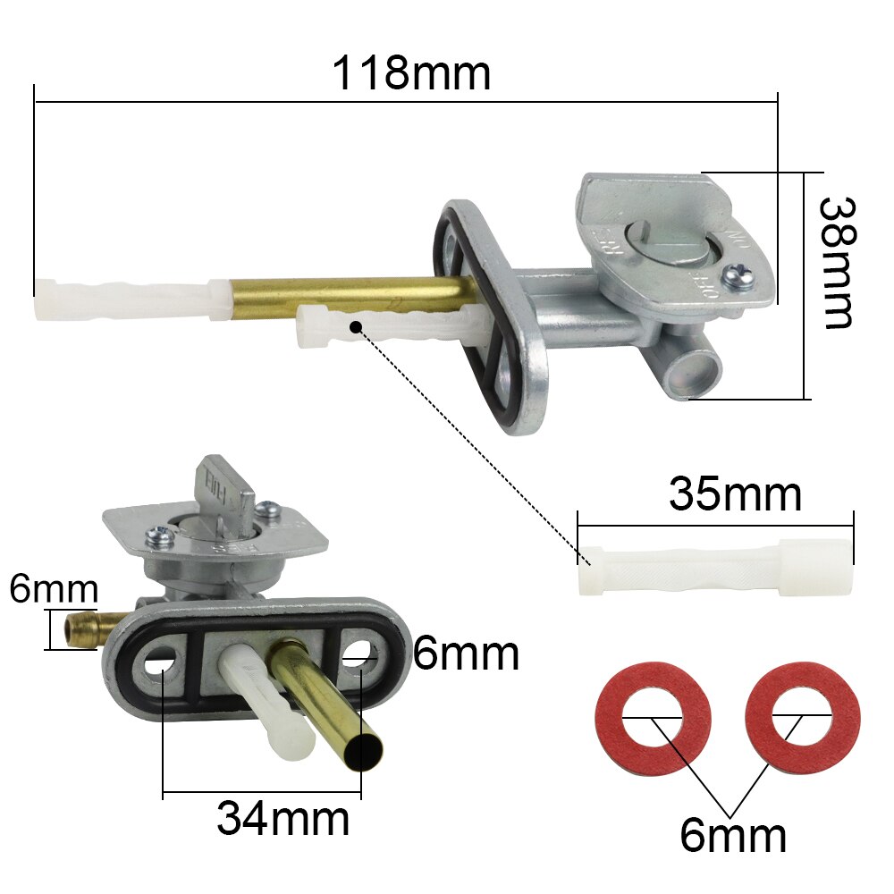 Fuel Gas Petcock Valve Switch Pump For Yamaha YX600 XV750 RZ350 YTM200 YT60 YFM250 YFM350 Grizzly Big Bear Raptor 350 Tri Moto