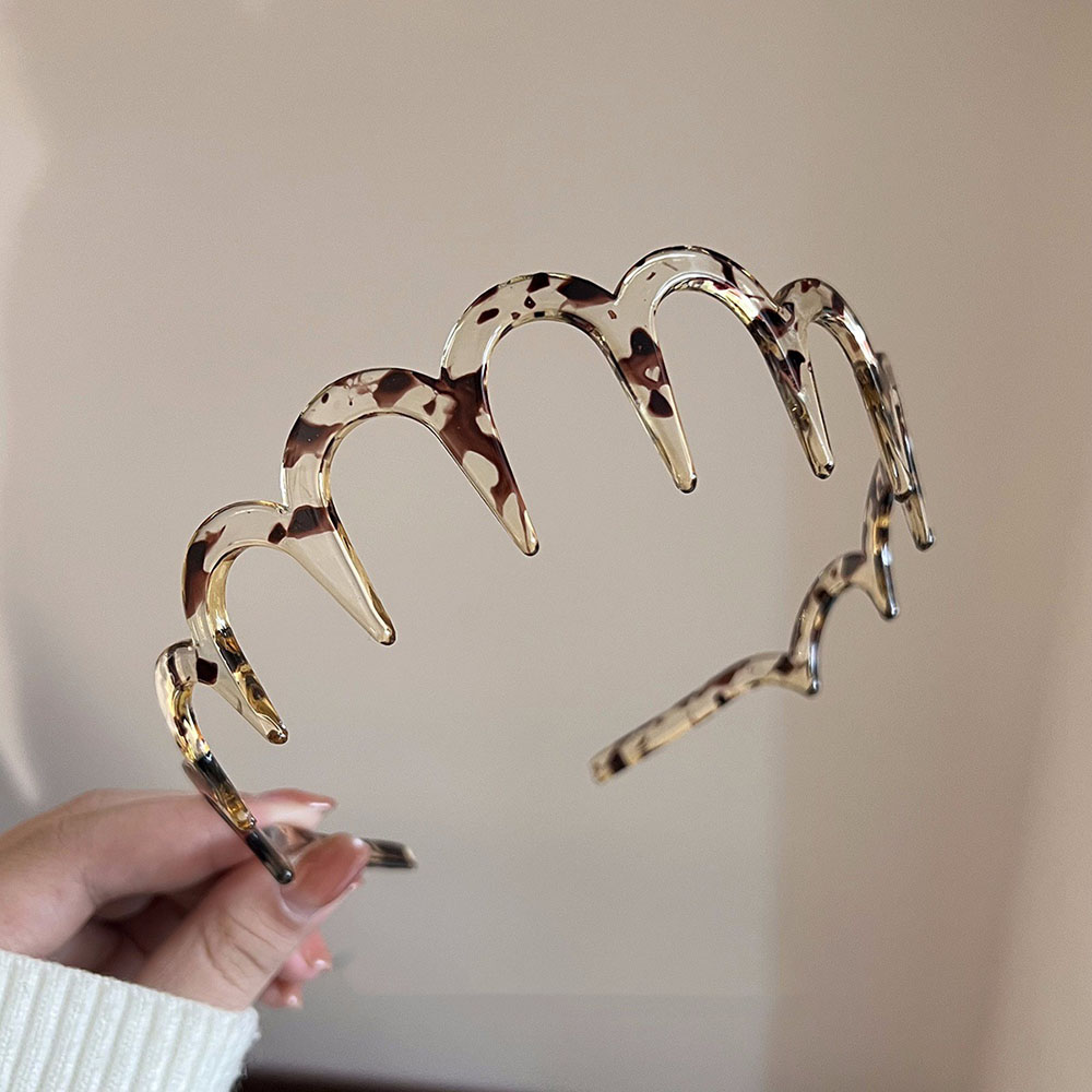 Nueva gafas de sol forma de marco diademas acrílicas para mujeres diadema dentada aro de pelo antideslizante accesorios para el cabello de: Azul cielo