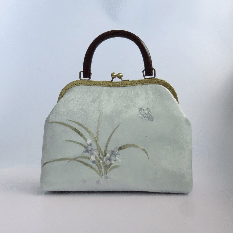 Borduurwerk houten hand schelp tassen vintage chique dame vrouwen tas tote dames handtassen moeder met  a 120cm kettingriemen