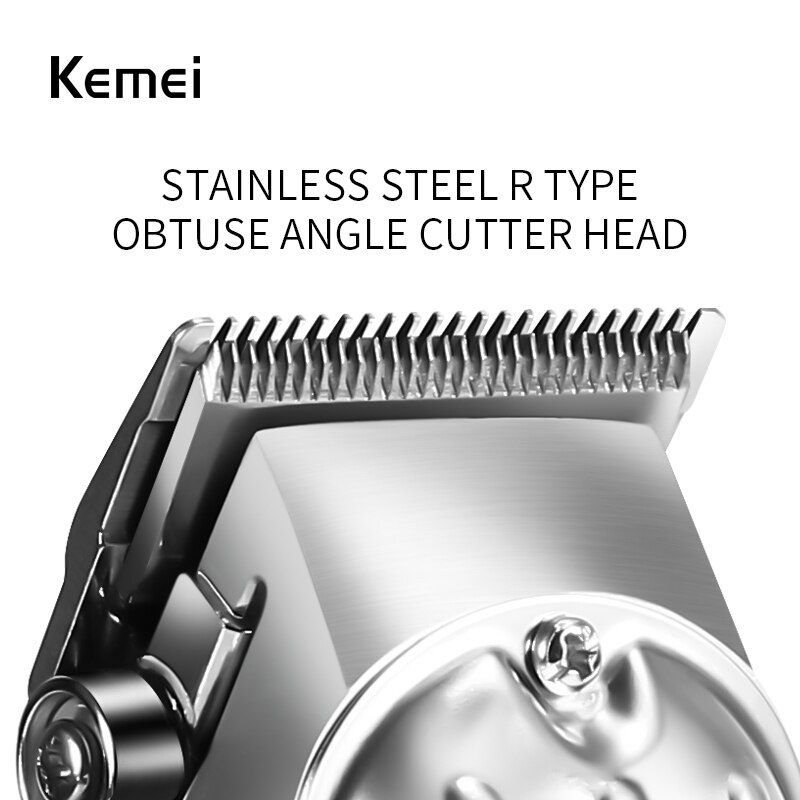 Kemei-1983 Barber All Metal Rechargeable Hair Clipper Electric Hair Trimmer Haircut Shaver Beard Trimmer Machine
