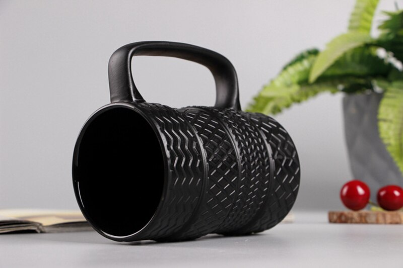 400ml black tire mug exotic puer tea mug,large capacity ceramic cup Drinkware Coffee mugs Tea Cups Novelty