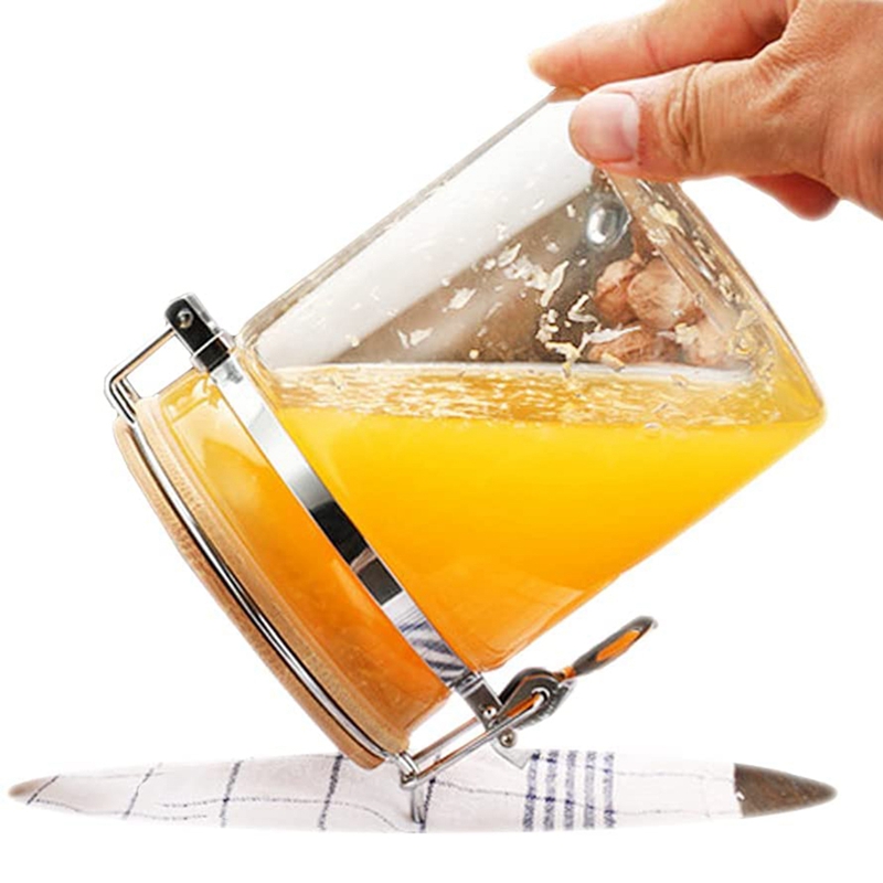 Glas Clip Top Potten, Transparante Verzegelde Pot Vergrendeling Klem Deksel, Luchtdichte Glazen Voedsel Opslag Containers Met Bamboe Deksel